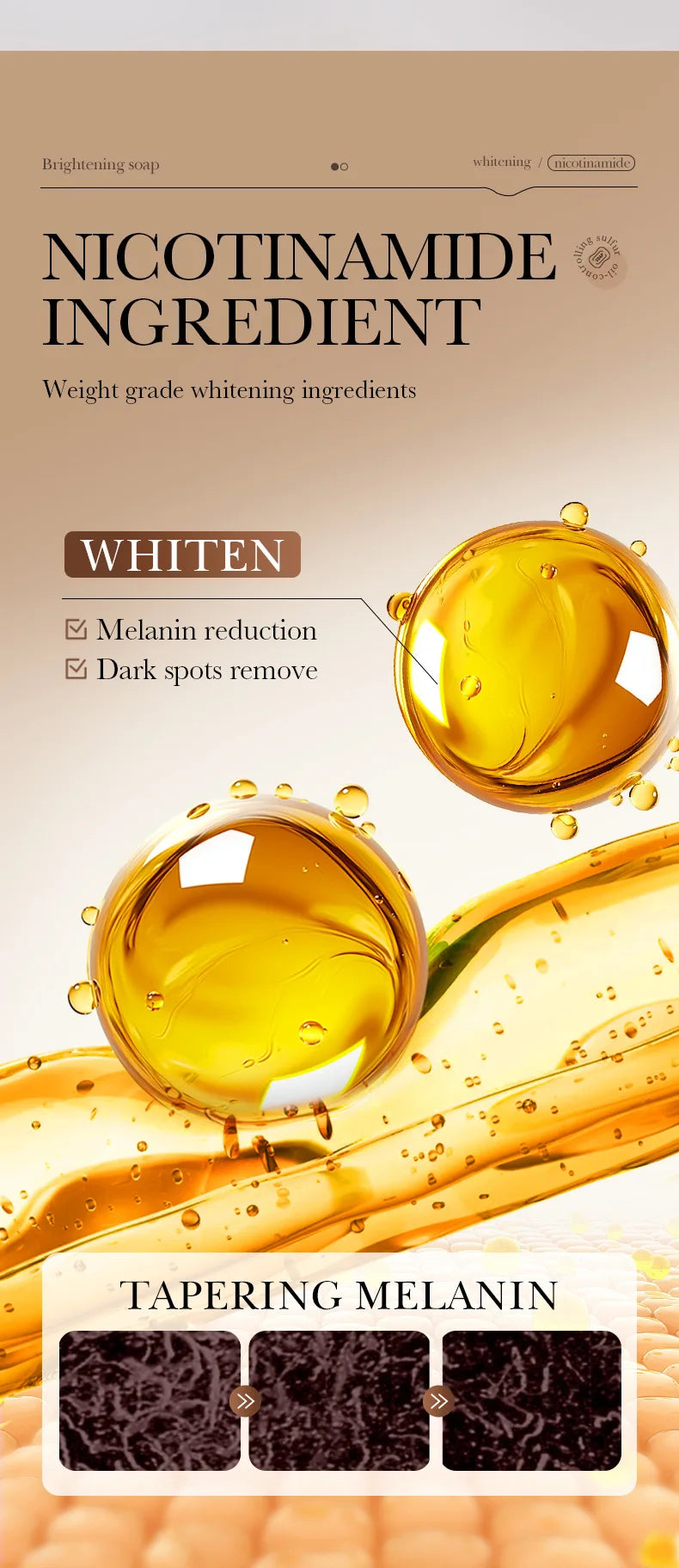 Savon Éclaircissant au Niacinamide - Nettoyage Profond Visage & Corps